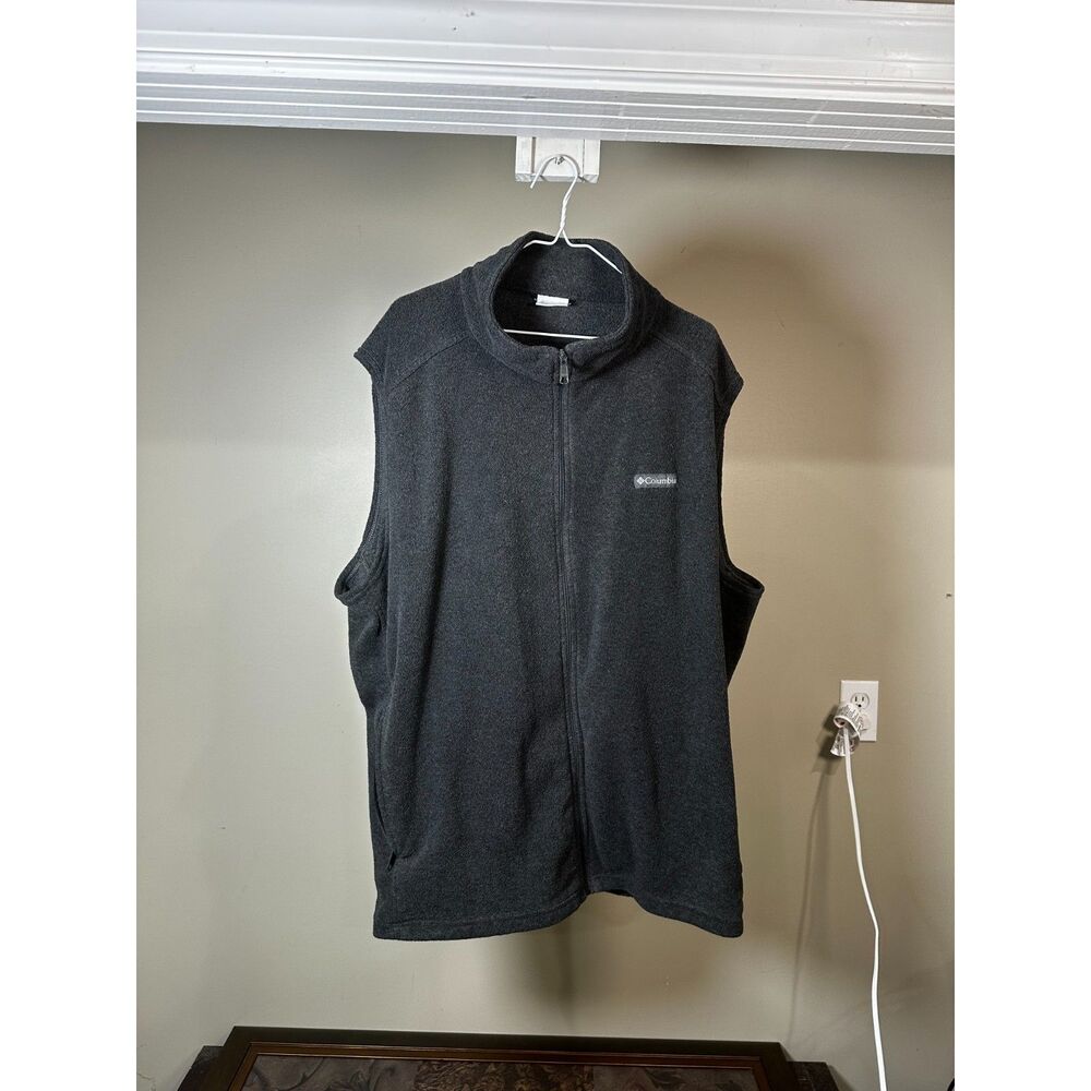 Columbia Men’s Fleece Vest 4XLT Dark Grey Outdoor Hiking Big & Tall EUC